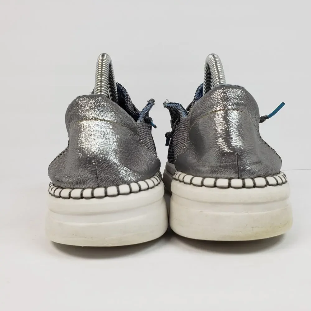 Hey Dude Wendy Rise Womens Size 10 Stone Silver Slip On Comfort Loafer Shoes